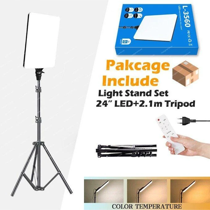 LED Panel Light L-3560 Video Light Photography Fill Light Dimmable 3200-5700K