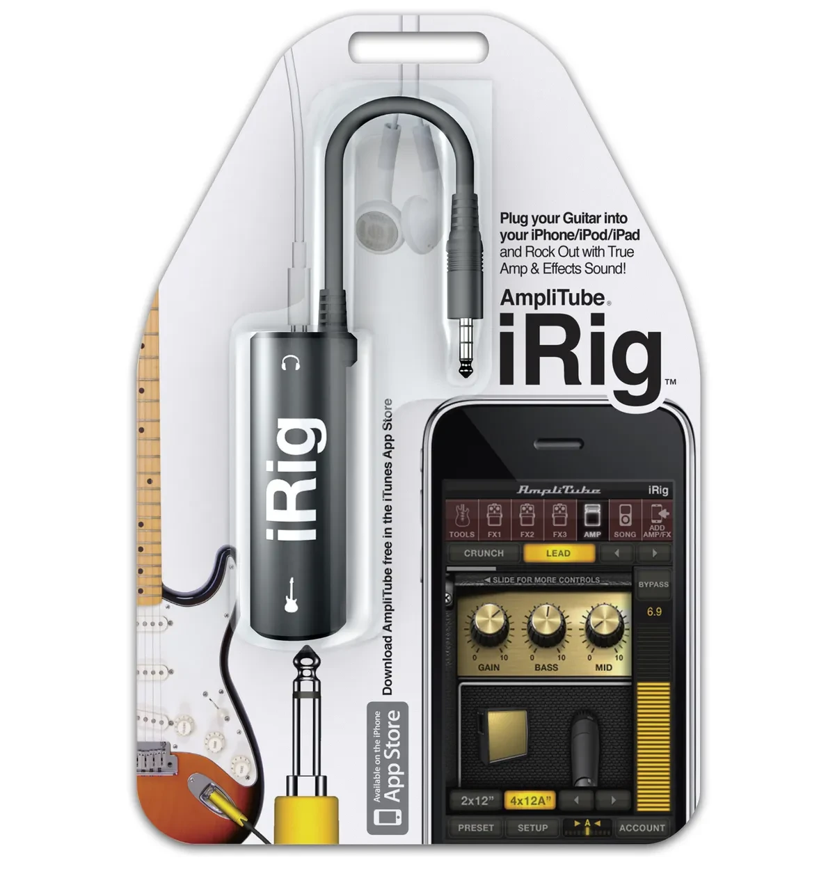 AmpliTube iRig Guitar Interface Adapter for iOS iPhone iPad