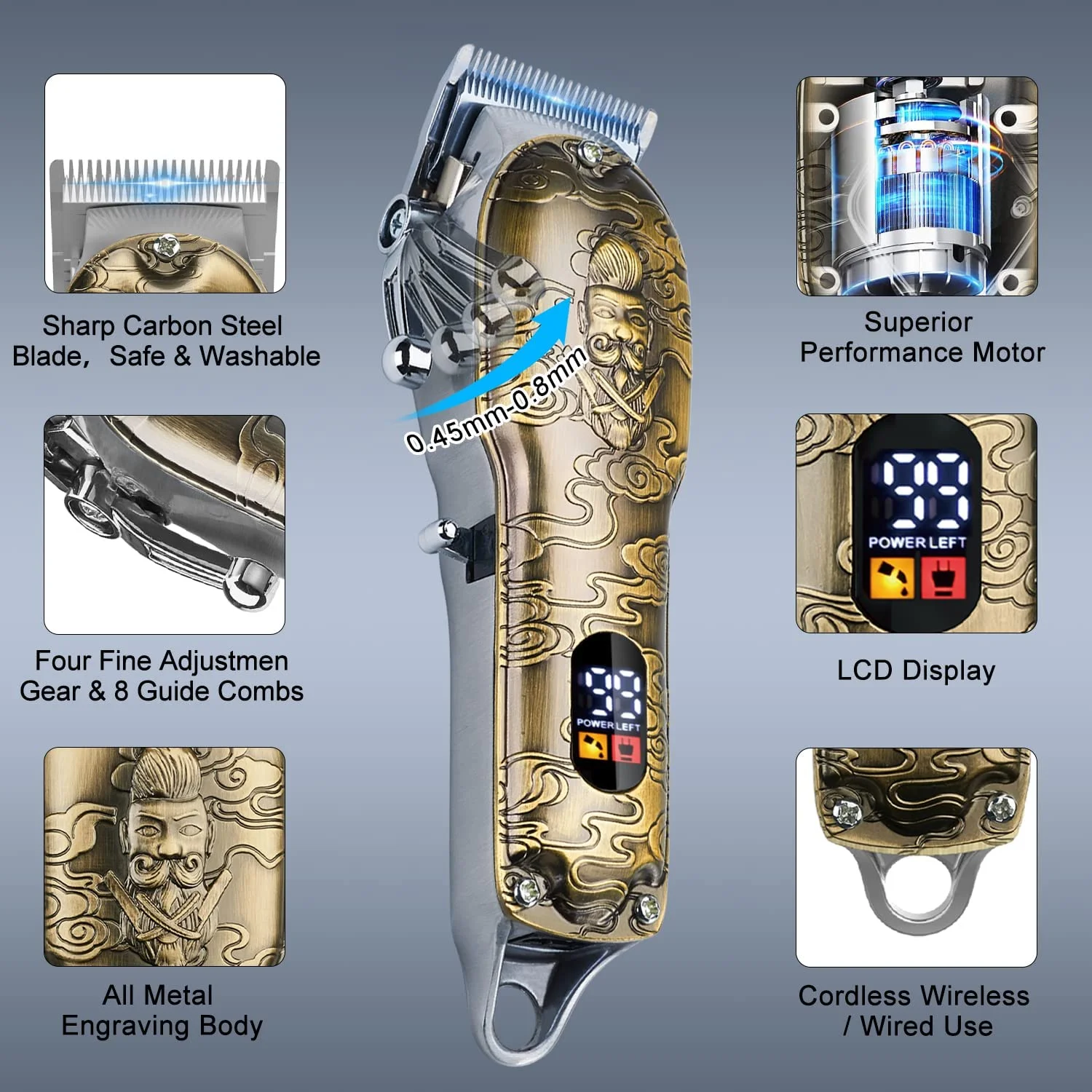 Kinyozi Professional Hair Clippers/Shaver Set