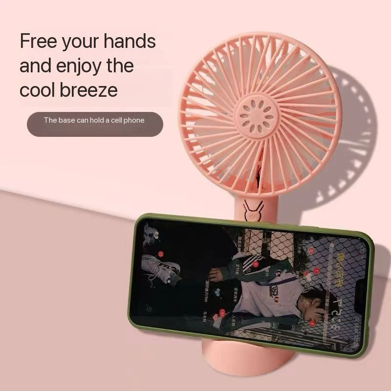 RECHARGEABLE MINI TABLE/HAND FAN WITH STAND