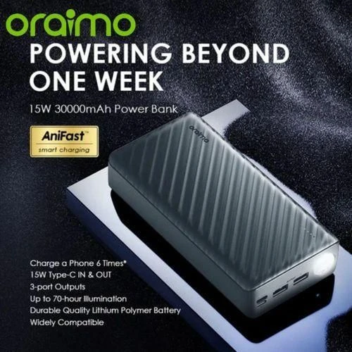 Oraimo Smart Power Bank 15W Fash Charging 30000mAh