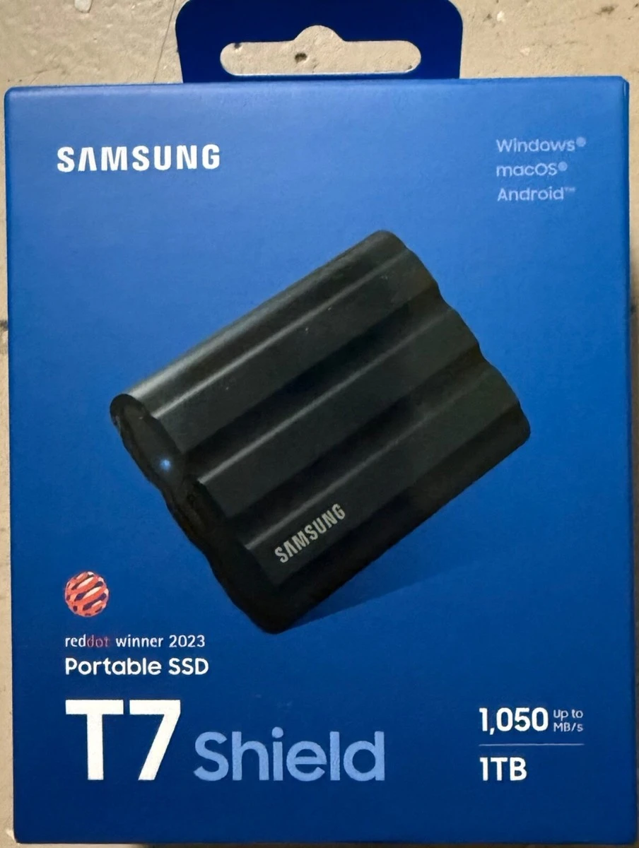 Samsung T7 Shield Portable SSD 1TB, USB 3.2 Gen2 External SSD, Up to 1,050MB/s